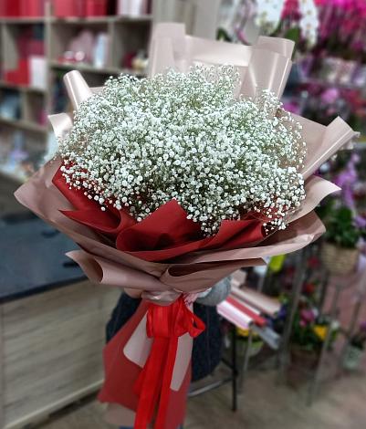 Букет цветов из: Гипсофила в Киргиз-Мияки