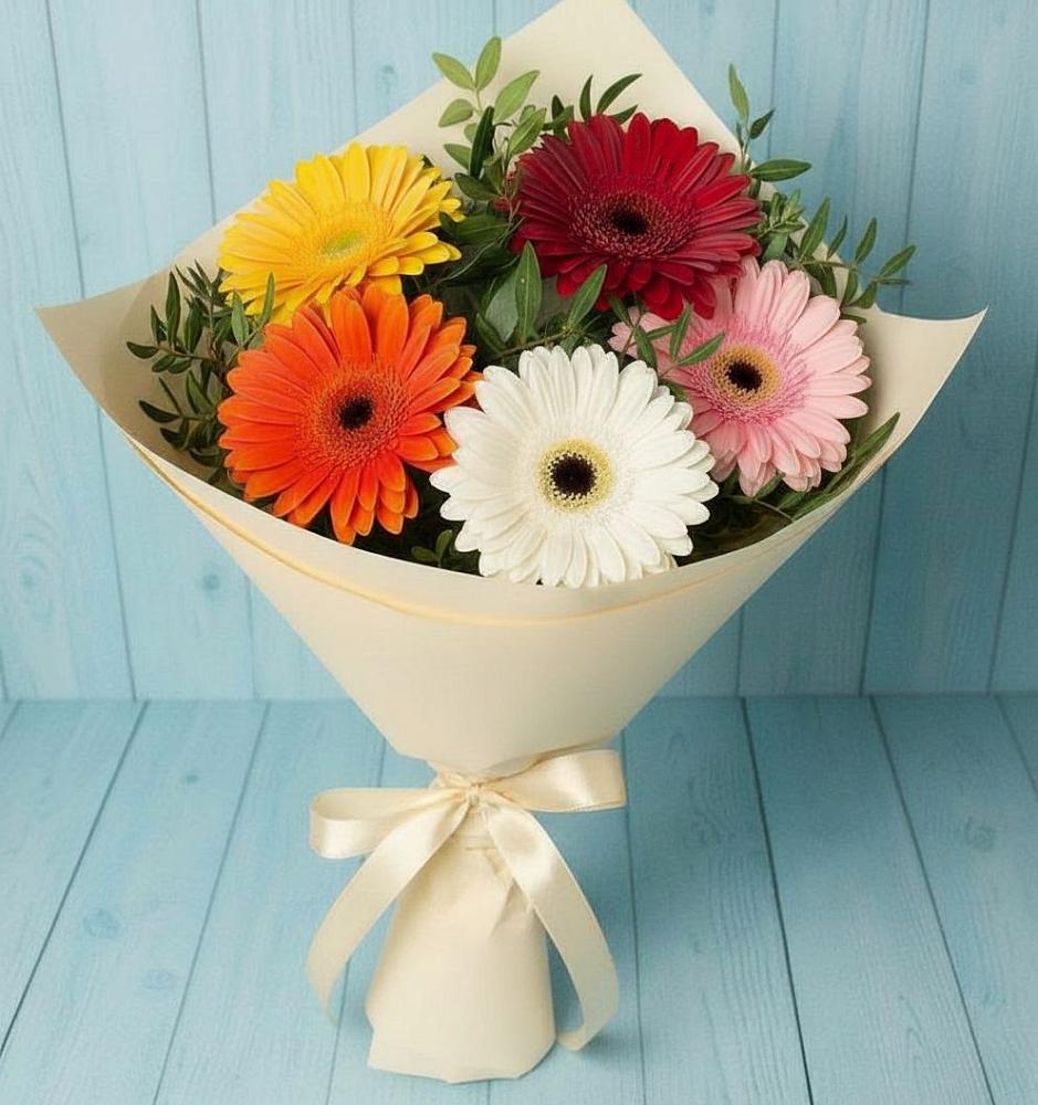 Букет цветов из: Герберы в Киргиз-Мияки