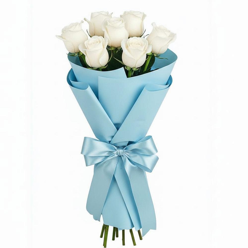 Букет 7 белых роз Проуд в Киргиз-Мияки