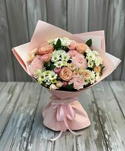 Букет цветов из:  Гвоздики, Розы и Хризантемы в Киргиз-Мияки