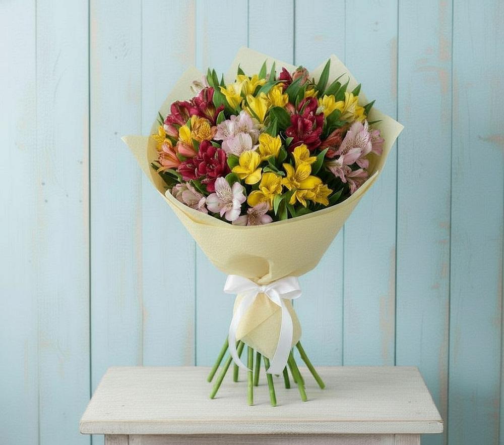 Букет цветов из: Альстромерии в Киргиз-Мияки