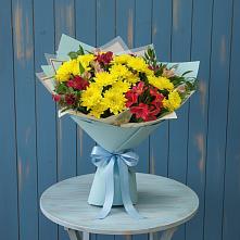 Букет цветов из:  Альстромерии и Хризантемы #REPLACE_PRED# Киргиз-Мияки